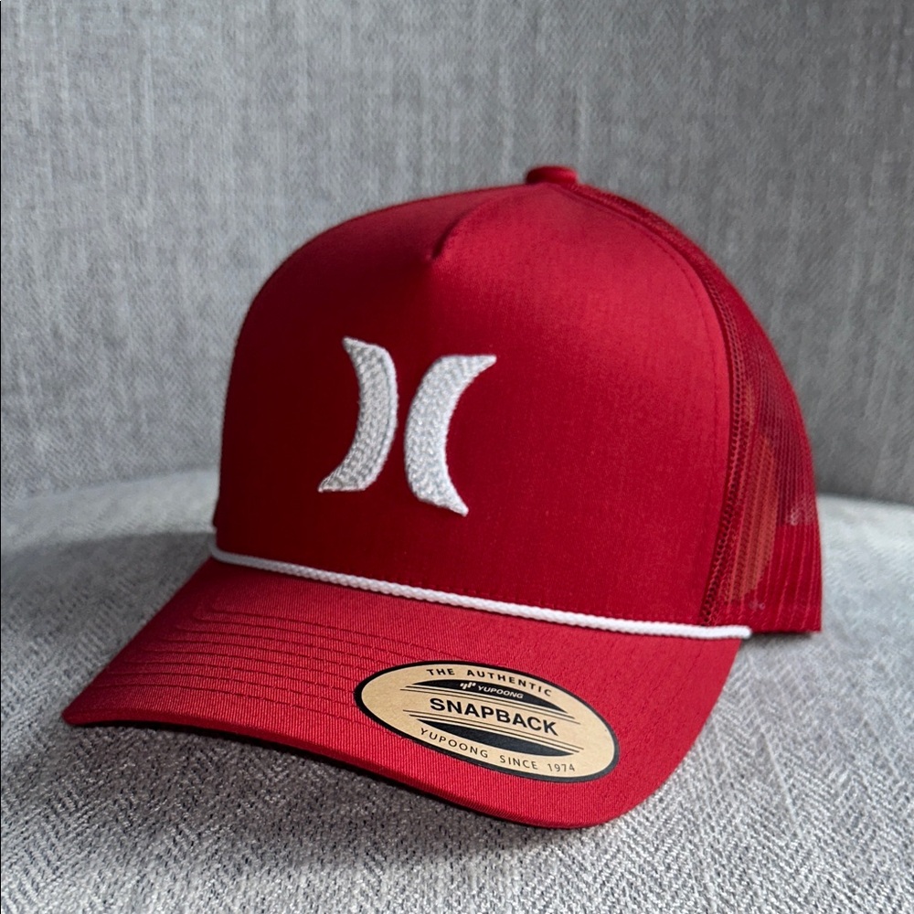 Hurley Red Snapback Hat with Logo